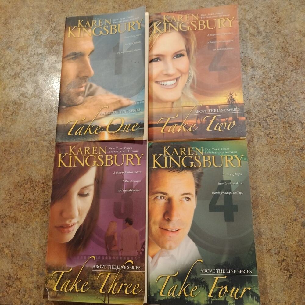 Karen Kingsbury Above the Line Lot 4 Complete series Take 1 2 3 4 paperback